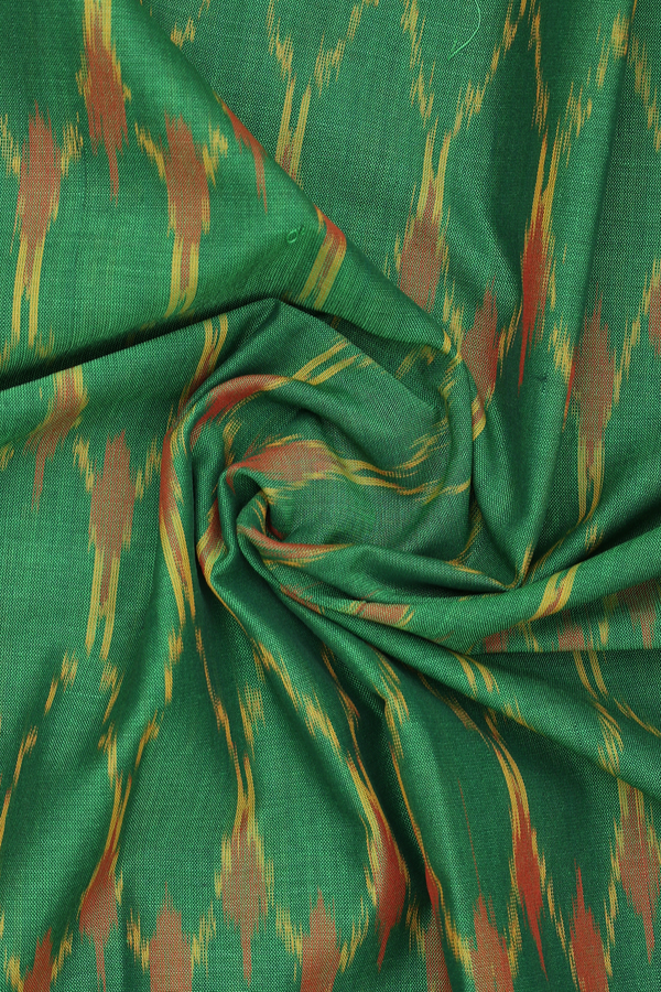Allover Design Leaf Green Pochampally Cotton Dupatta
