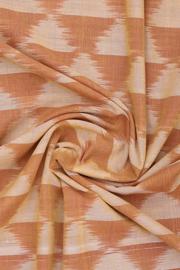 Printed Design Orange Pochampally Cotton Dupatta