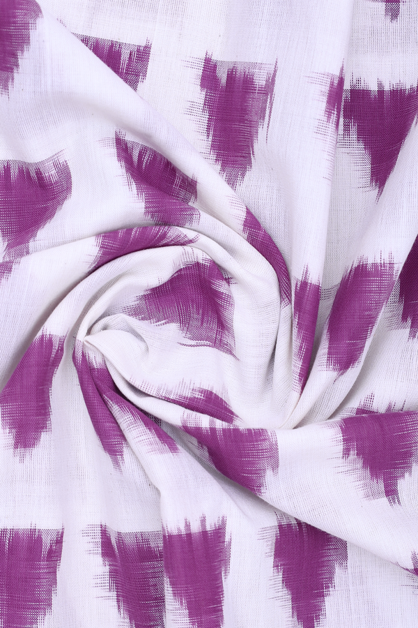 Ikat Buttas White Pochampally Cotton Dupatta