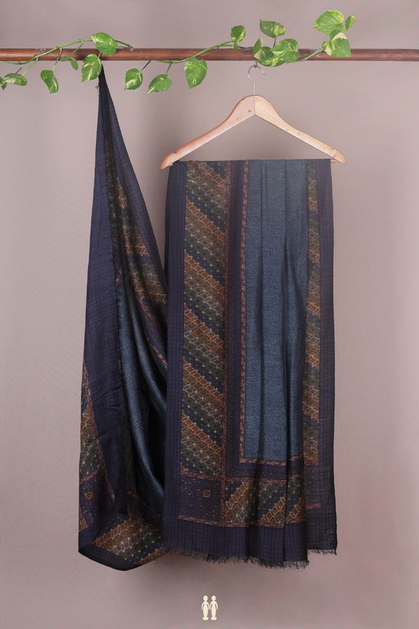 Printed Design Charcoal Grey Pashmina Dupatta