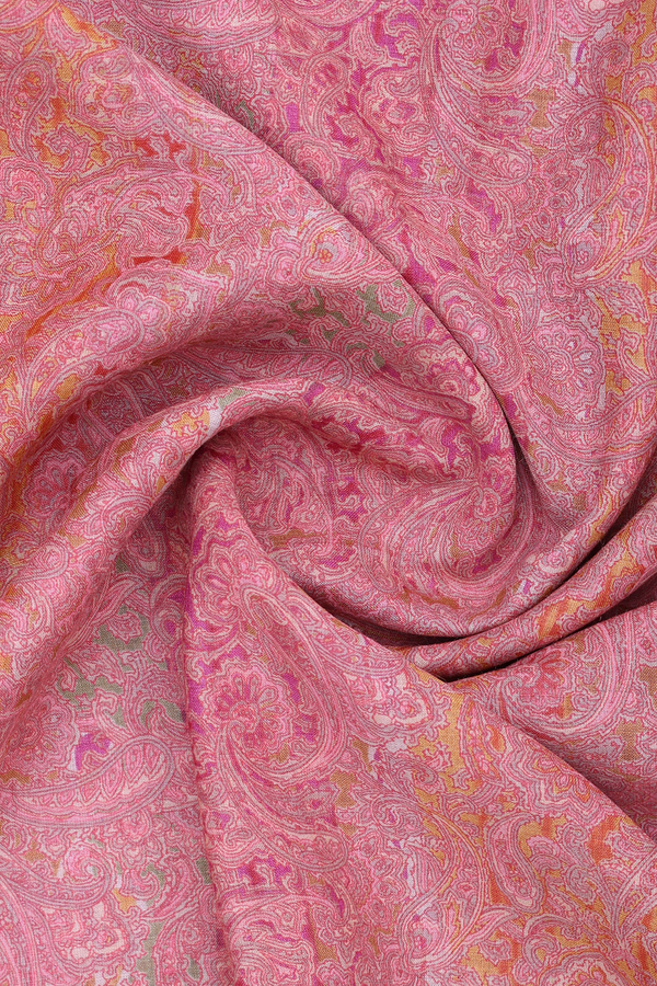 Paisley Design Pink Tussar Silk Dupatta