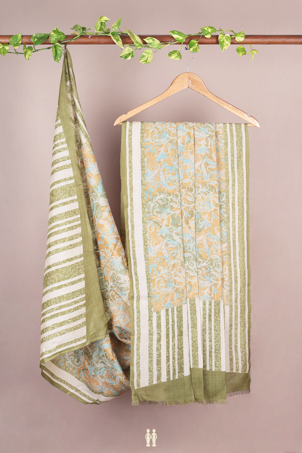 Printed Design Multicolor Tussar Silk Dupatta