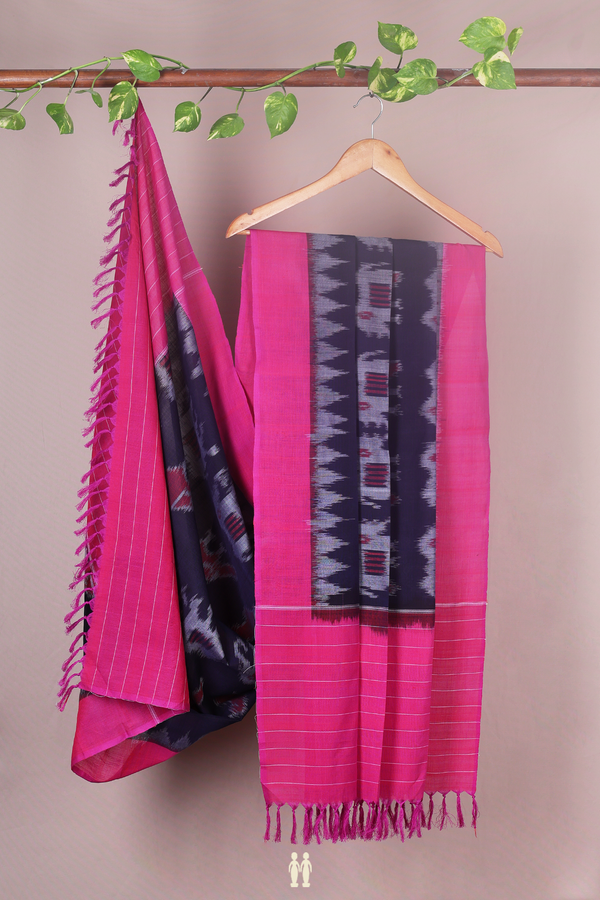 Ikat Design Midnight Blue Cotton Dupatta