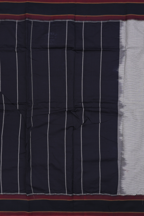 Dharwad Cotton Saree In White With Checks Design