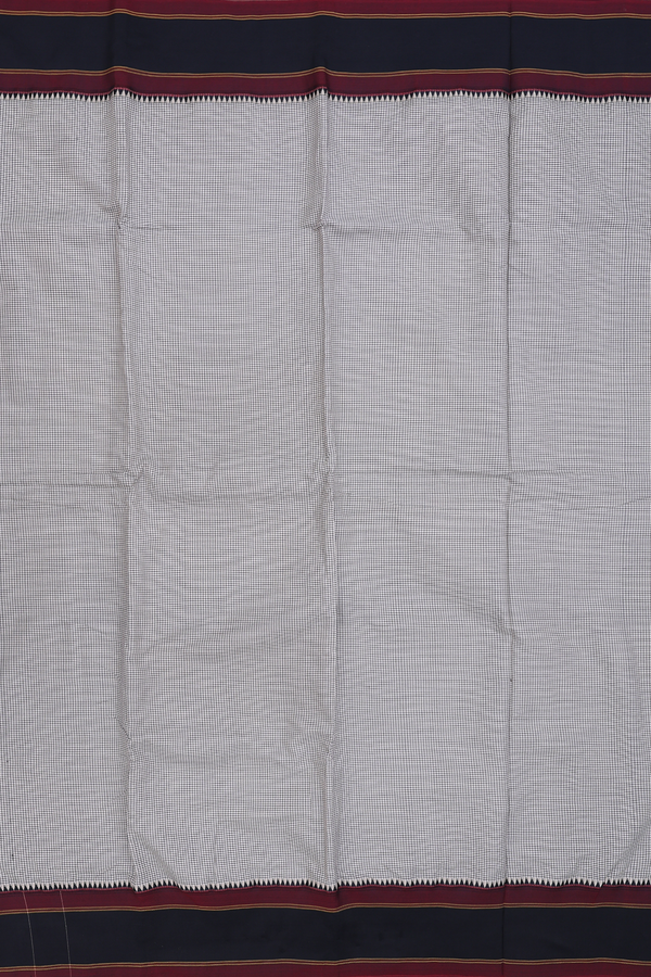 Dharwad Cotton Saree In White With Checks Design