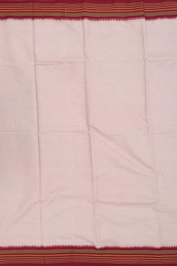 Dharwad Cotton Saree In Beige With Contrast Border