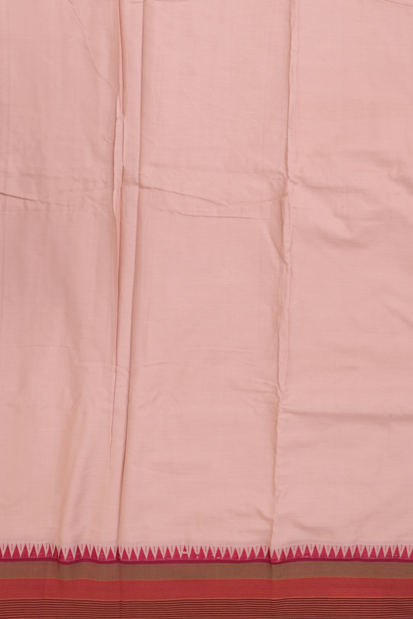 Dharwad Cotton Saree In Biscuit Color With Contrast Border