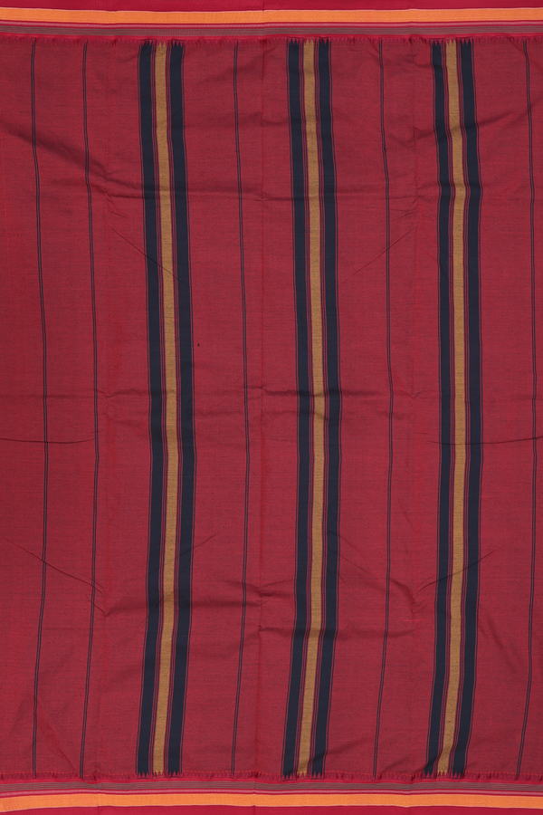Dharwad Cotton Saree In Black With Contrast Border