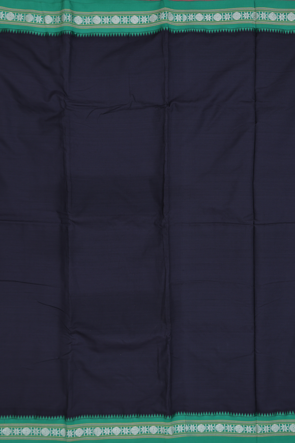 Dharwad Cotton Saree In Black With Contrast Border