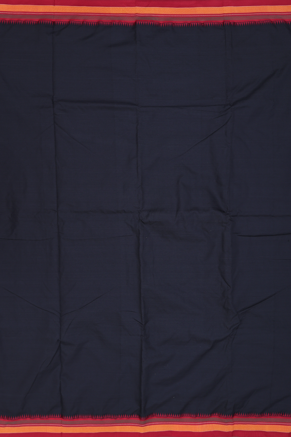 Dharwad Cotton Saree In Black With Contrast Border