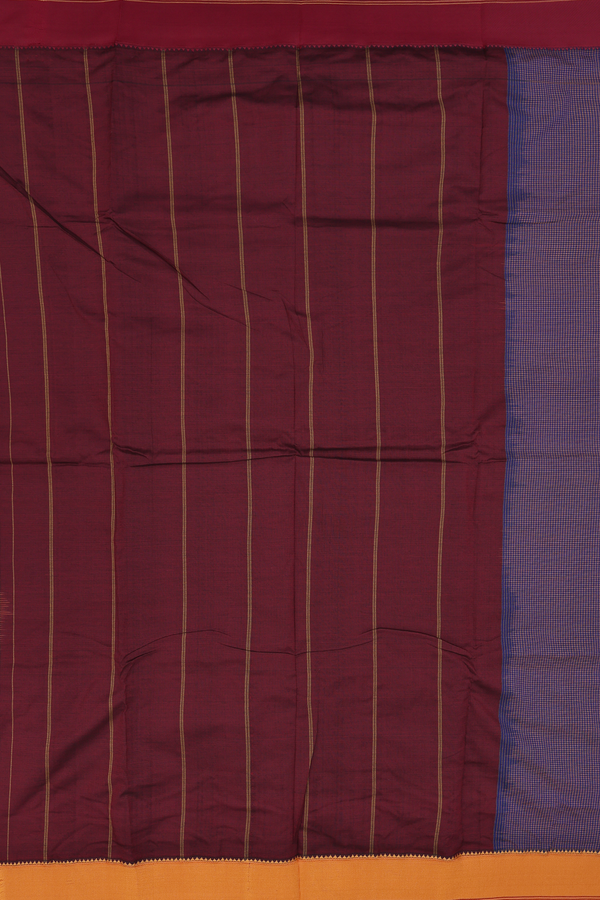 Dharwad Cotton Saree In Blue With Checks Design