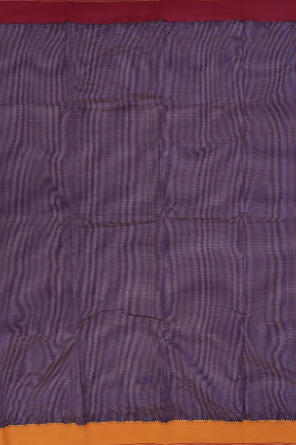 Dharwad Cotton Saree In Blue With Checks Design