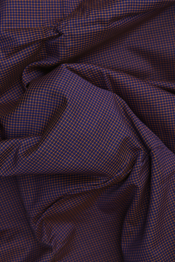 Dharwad Cotton Saree In Blue With Checks Design