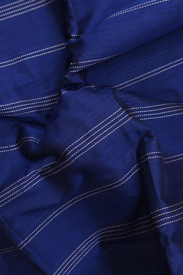 Dharwad Cotton Saree In Blue With Stripes Design