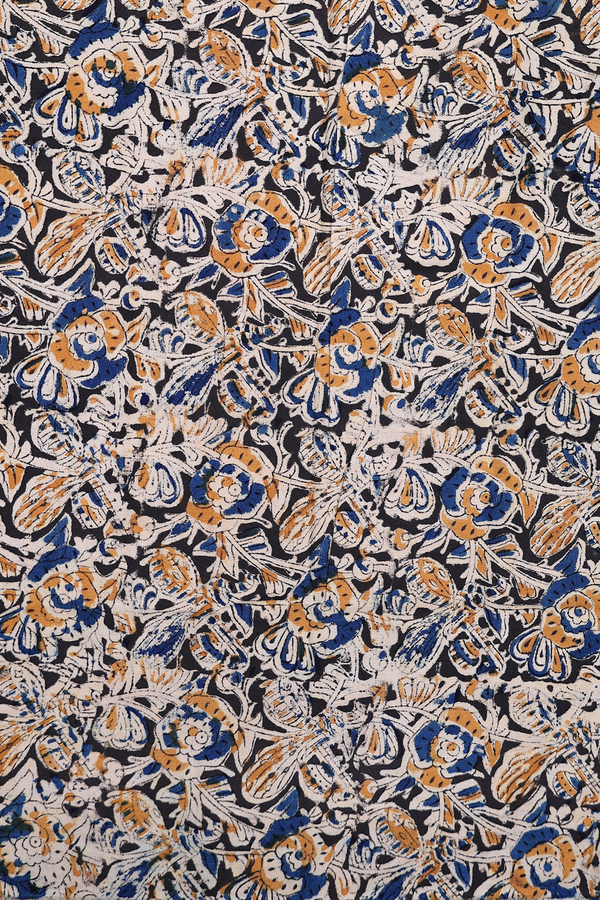 Dharwad Cotton Saree In Blue With Stripes Design