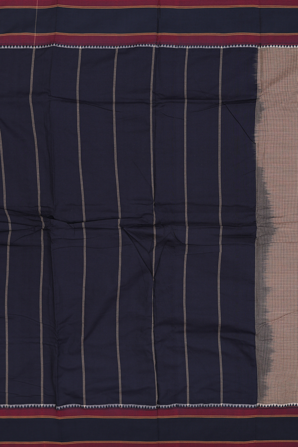 Dharwad Cotton Saree In Brown With Checks Design