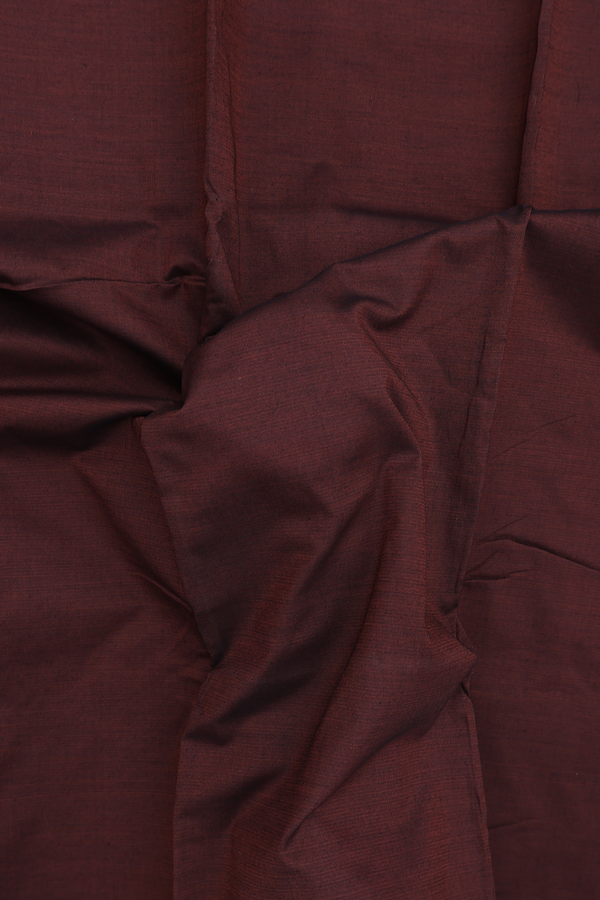 Dharwad Cotton Saree In Coffee Brown With Contrast Border