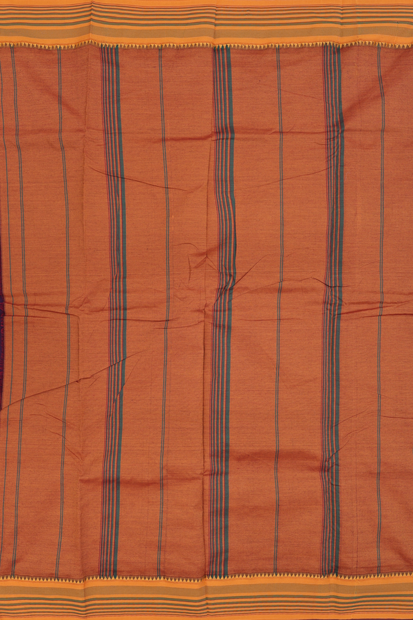 Dharwad Cotton Saree In Deep Purple With Contrast Border