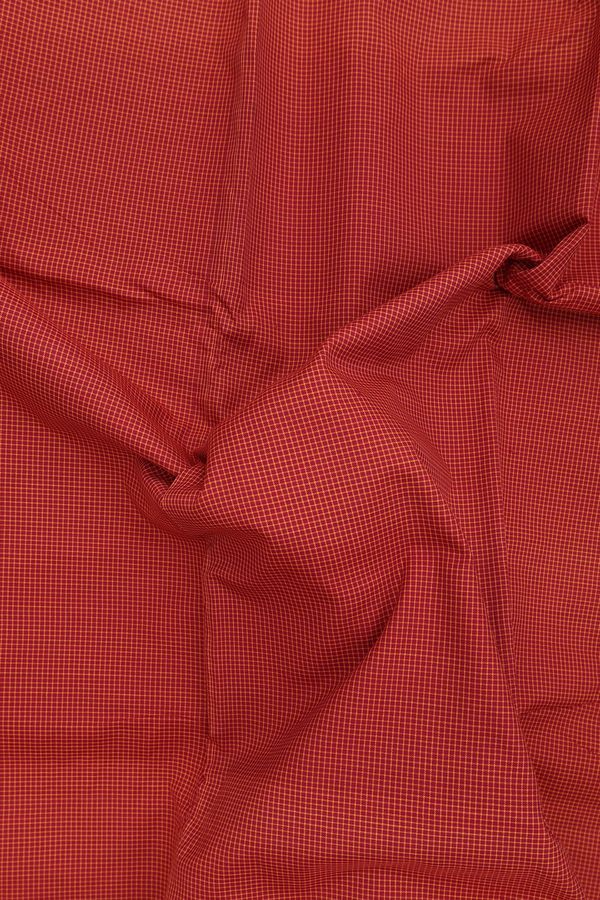 Dharwad Cotton Saree In Red With Checks Design