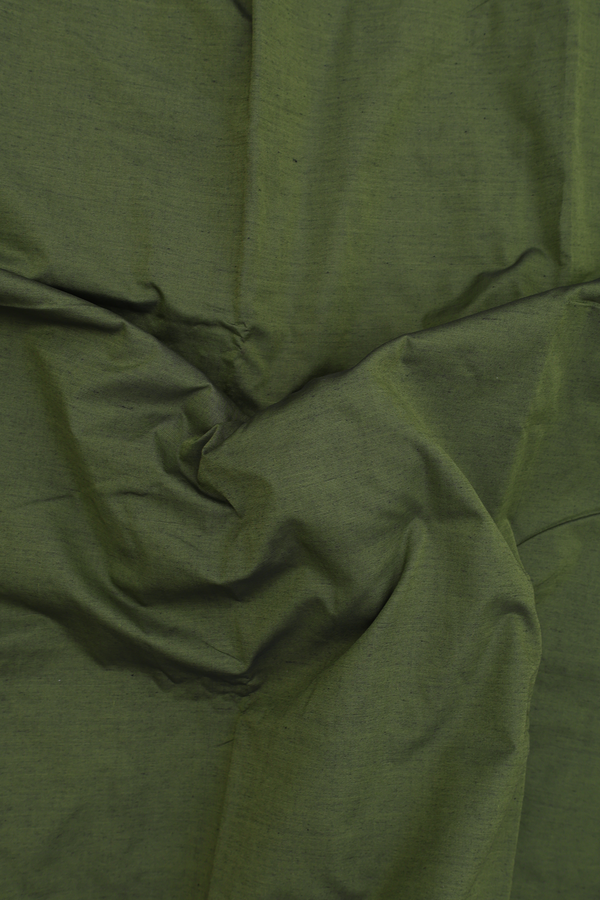 Dharwad Cotton Saree In Fern Green With Contrast Border