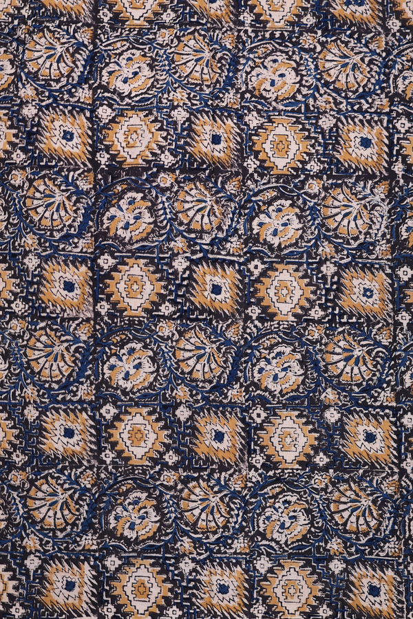 Dharwad Cotton Saree In Golden Brown With Stripes Design