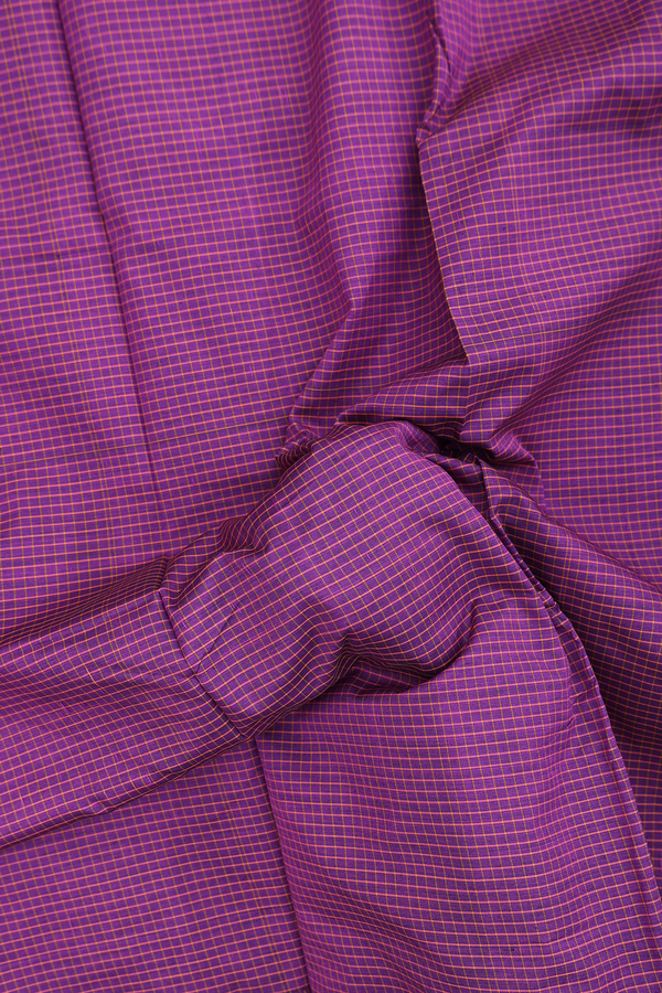 Dharwad Cotton Saree In Grape Purple With Checks Design