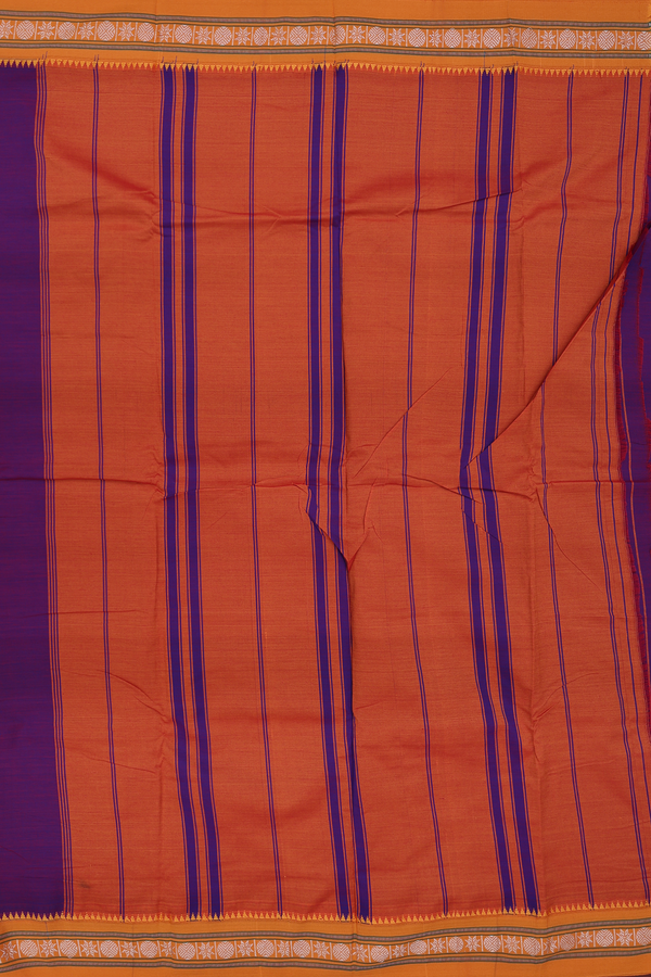 Dharwad Cotton Saree In Grape Purple With Contrast Border