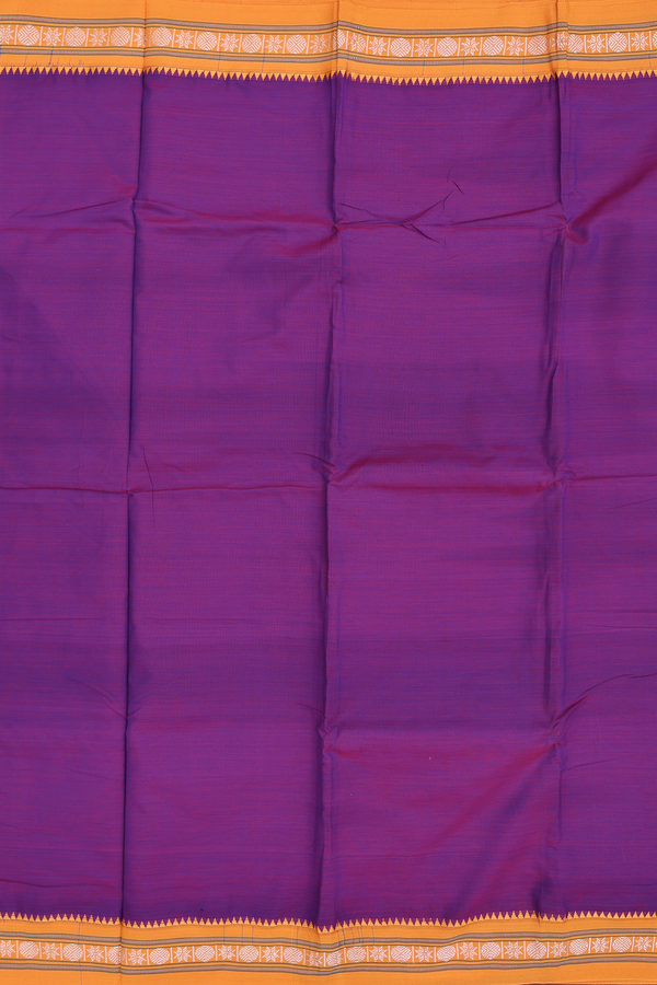 Dharwad Cotton Saree In Grape Purple With Contrast Border