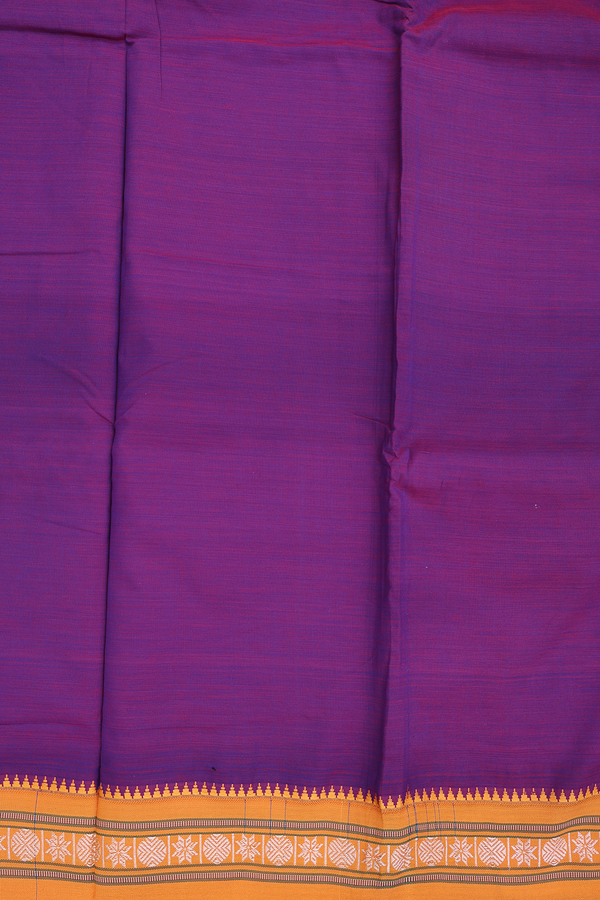 Dharwad Cotton Saree In Grape Purple With Contrast Border