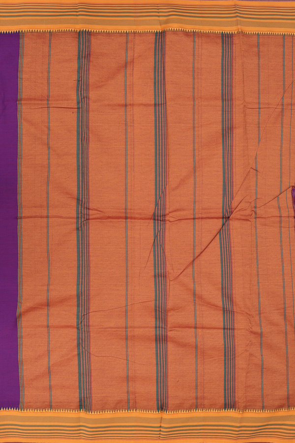 Dharwad Cotton Saree In Grape Purple With Contrast Border