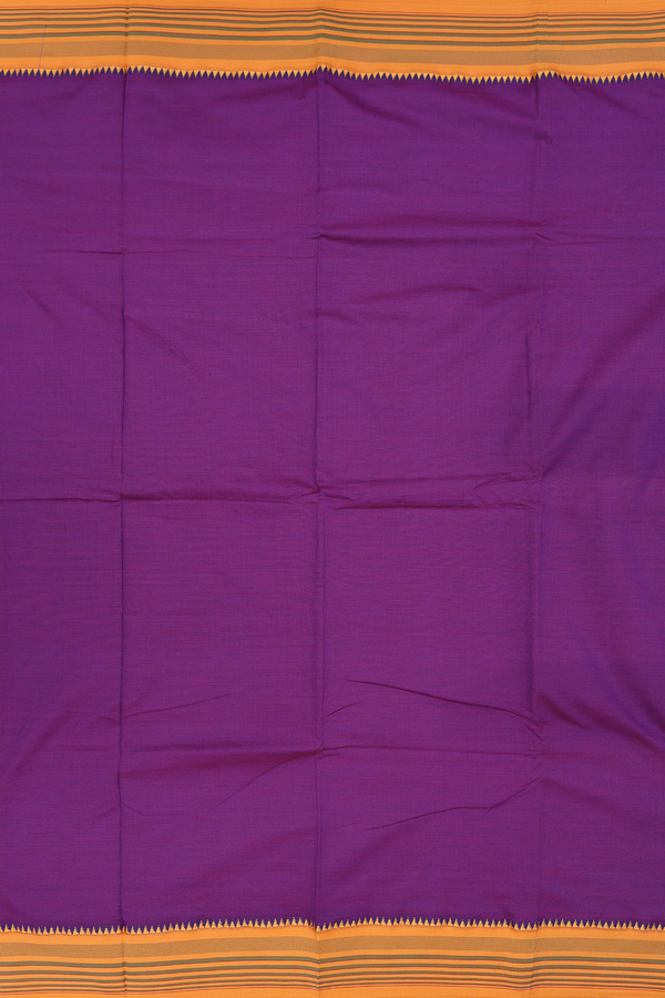 Dharwad Cotton Saree In Grape Purple With Contrast Border