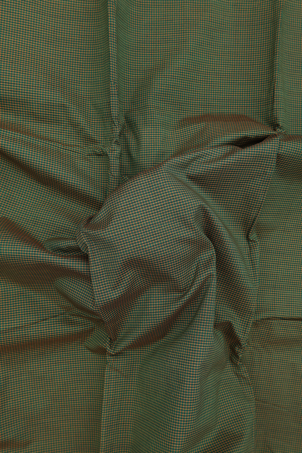 Dharwad Cotton Saree In Green With Checks Design