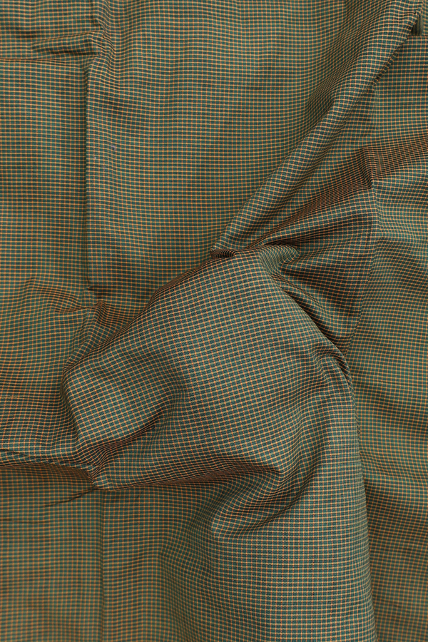 Dharwad Cotton Saree In Green With Checks Design