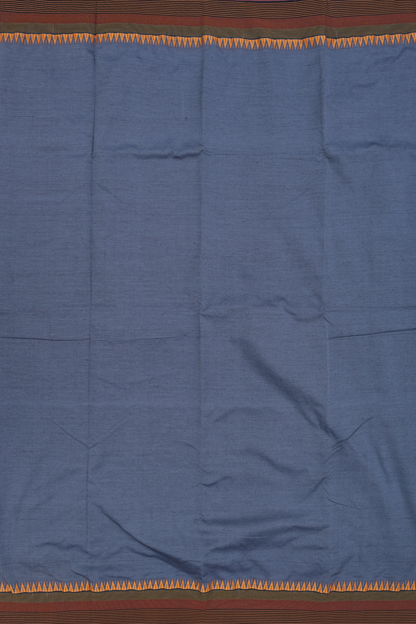 Dharwad Cotton Saree In Grey With Contrast Border
