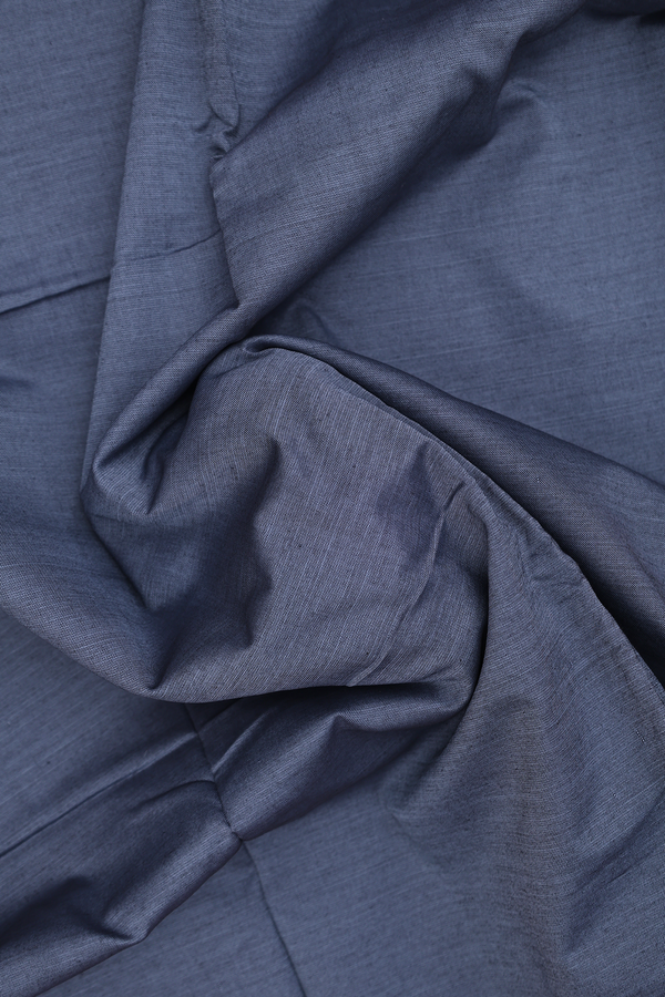 Dharwad Cotton Saree In Grey With Contrast Border