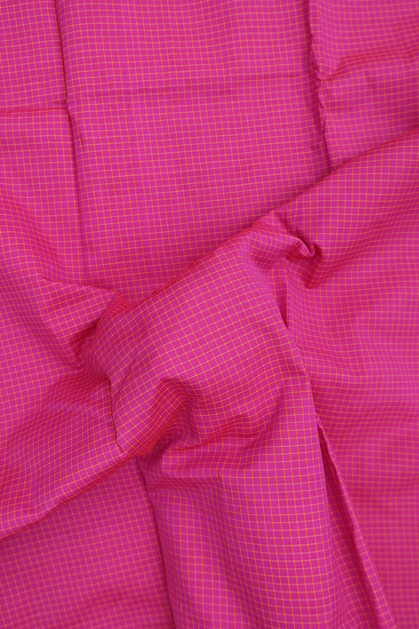 Dharwad Cotton Saree In Magenta With Checks Design