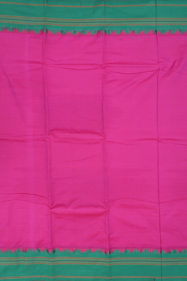 Dharwad Cotton Saree In Magenta With Contrast Border