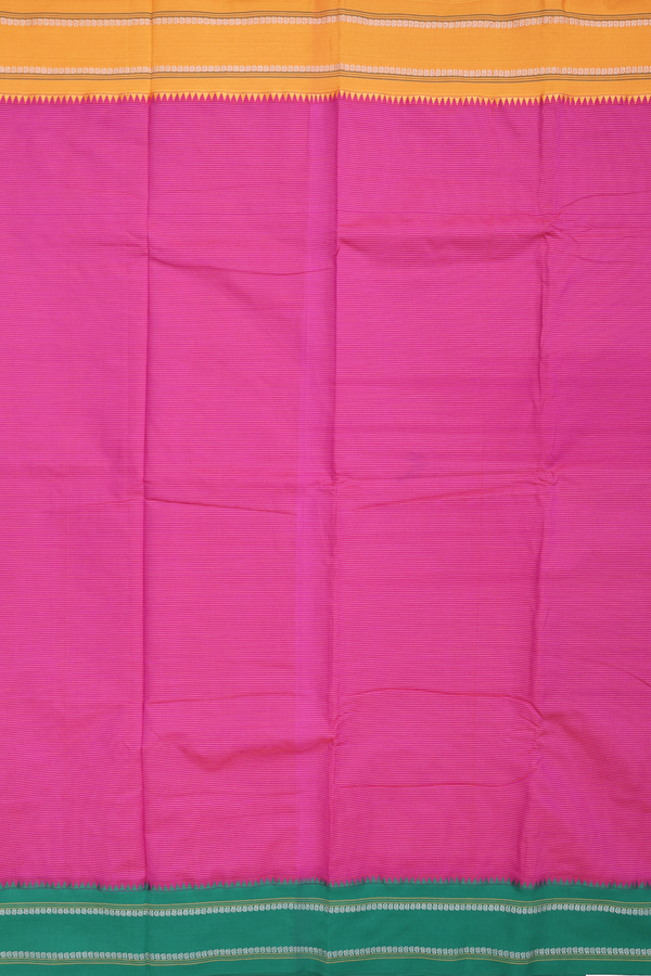 Dharwad Cotton Saree In Magenta With Stripes Design