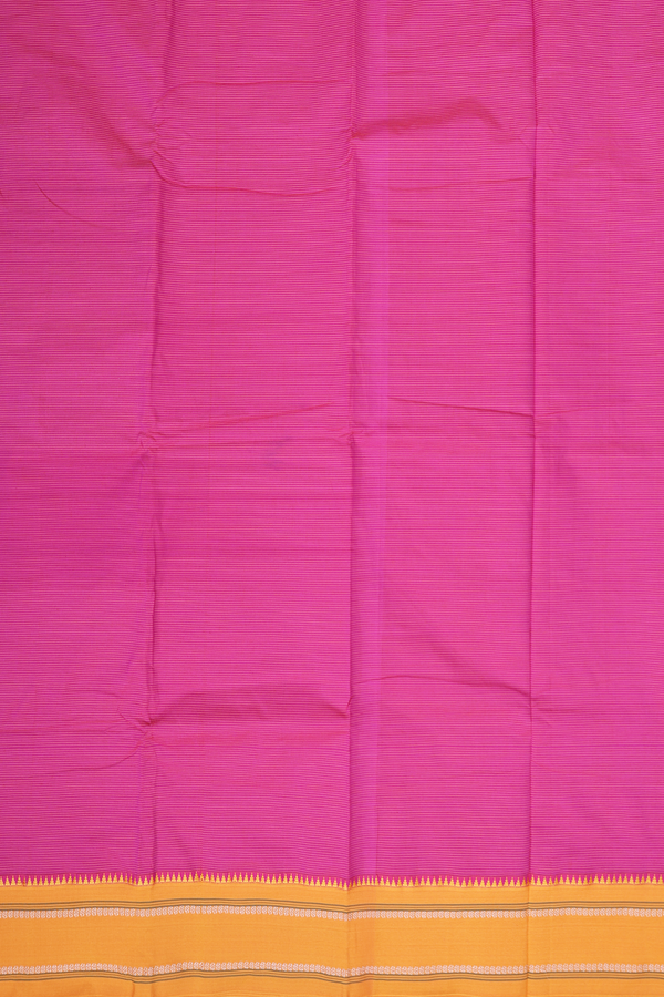 Dharwad Cotton Saree In Magenta With Stripes Design