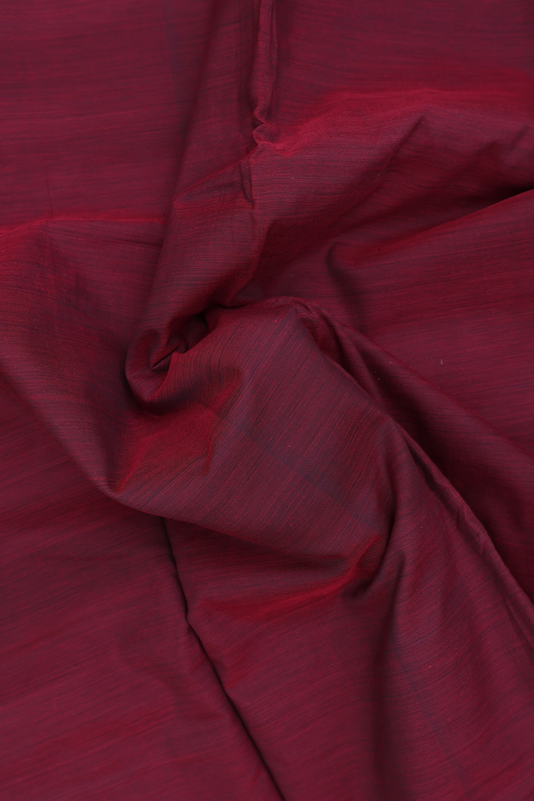 Dharwad Cotton Saree In Maroon With Contrast Border