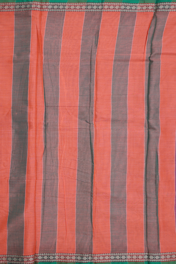Dharwad Cotton Saree In Mulberry With Rudraksh Border