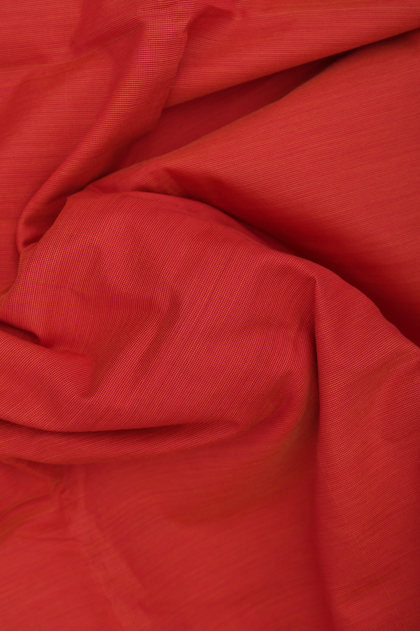 Dharwad Cotton Saree In Orange With Contrast Border