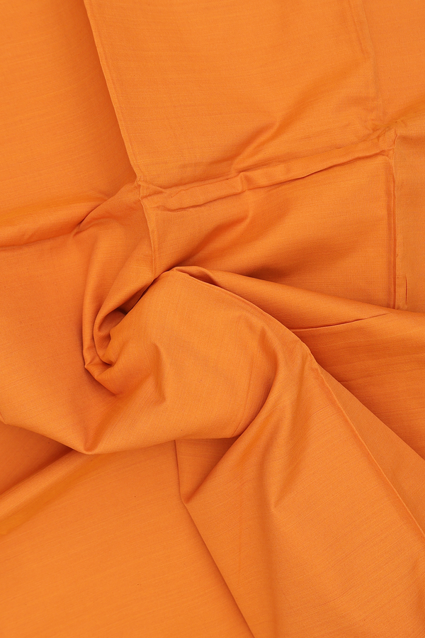 Dharwad Cotton Saree In Orange With Contrast Border