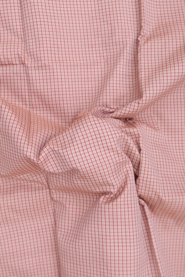 Dharwad Cotton Saree In Pastel Brown With Checks Design