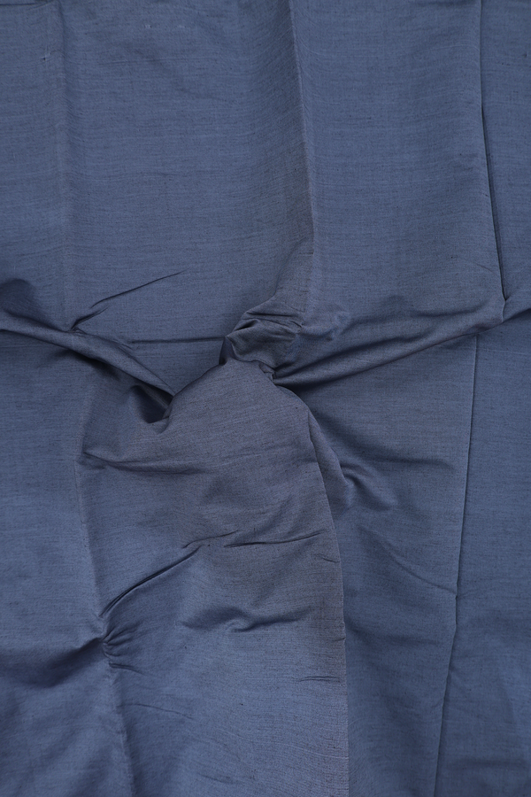 Dharwad Cotton Saree In Pigeon Blue With Checks Border