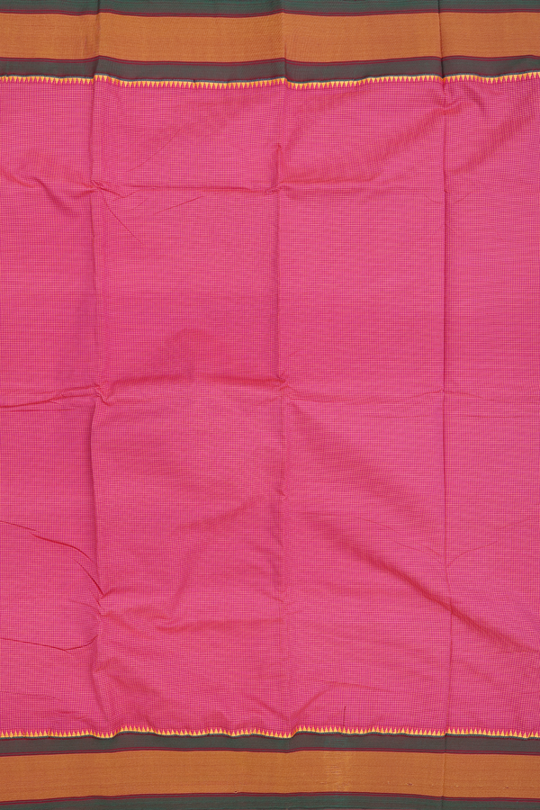Dharwad Cotton Saree In Pink With Checks Design