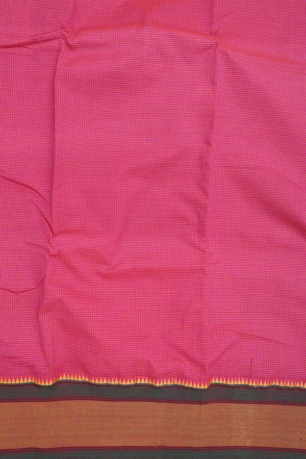 Dharwad Cotton Saree In Pink With Checks Design