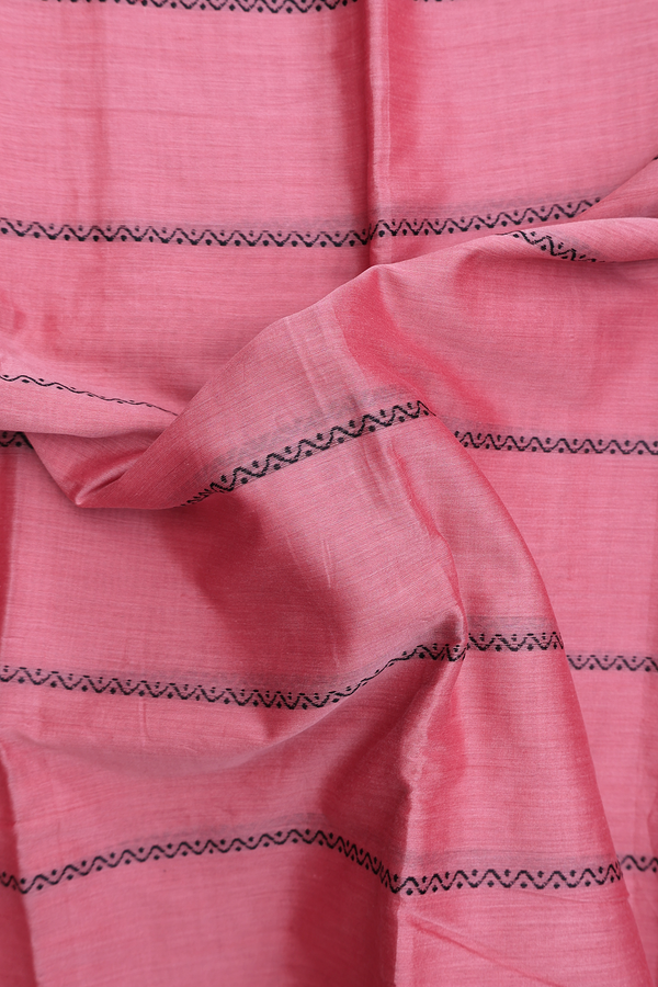 Dharwad Cotton Saree In Pink With Stripes Design