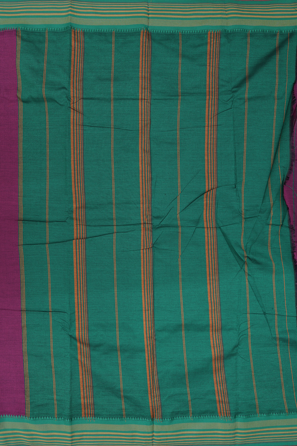 Dharwad Cotton Saree In Purple With Contrast Border