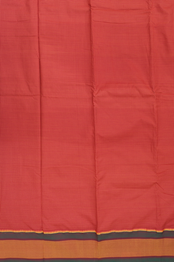 Dharwad Cotton Saree In Red With Checks Design